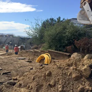 Pritzlaff Conservation Center construction, Installation of gas, electrical, data conduits to Hort Unit