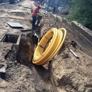 Pritzlaff Conservation Center construction, Installation of gas, electrical, data conduits to Hort Unit