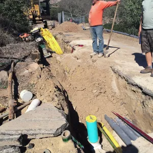 Pritzlaff Conservation Center construction, Installation of gas, electrical, data conduits to Hort Unit