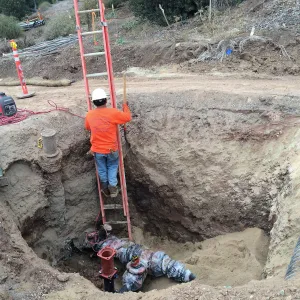 Pritzlaff Conservation Center construction, Installing backflow valve