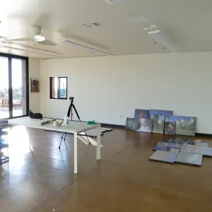 Installation of Bob Haller's Plants of California photo exhibit