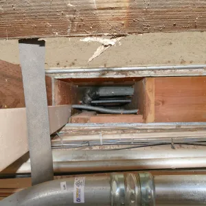 Library structural repair work, east side decking joist replacement