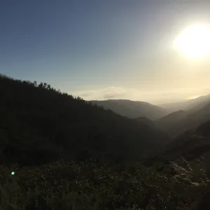 Santa Cruz Island Trip, sun going down over mountains