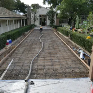Courtyard renovation, preparing to pour concrete