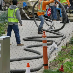 Courtyard renovation, concrete crew