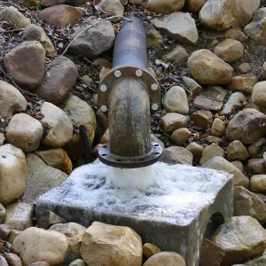 Collected stormwater being transferred to irrigation system