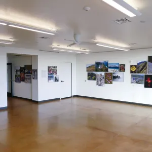 Pritzlaff Conservation Center Exhibit Room, Bob Haller Plants of California Photography Exhibit, view looking northeast
