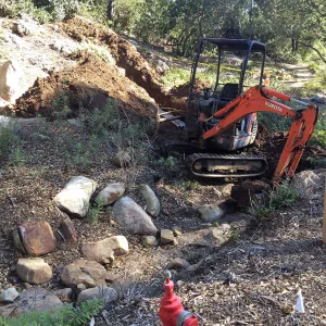 Power and data conduit being installed in the Arroyo Section