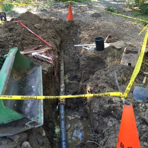 Water leak at Campbell Brige