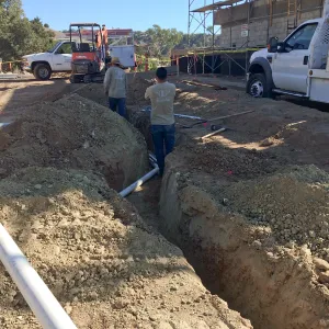 Installation of irrigation pipes at Pritzlaff Conservation Center