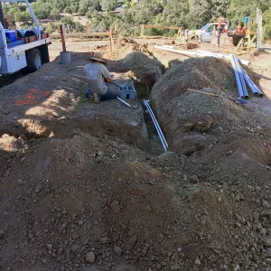 Installation of irrigation pipes at Pritzlaff Conservation Center