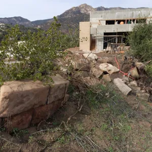Condition of perimeter walls at Pritzlaff Conservation center before repair