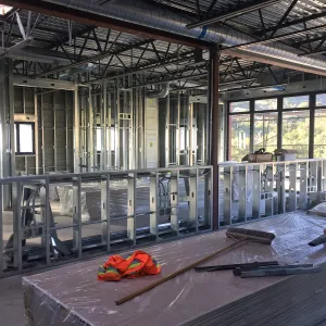 Construction of Prtizlaff Conservation Center, second floor bullpen