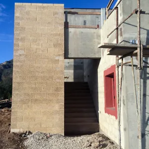Construction of Prtizlaff Conservation Center, southwest corner exterior