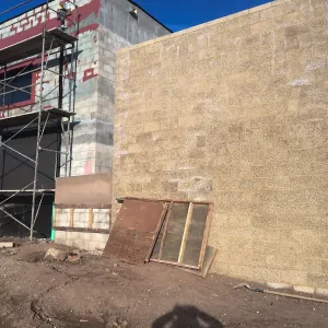 Construction of Prtizlaff Conservation Center, southwest corner exterior