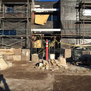 Construction of Pritzlaff Conservation Center, west entrance exterior