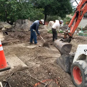 Flagstone area installation, Water Wise Home Garden