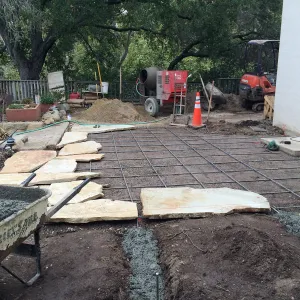 Flagstone area installation, Water Wise Home Garden