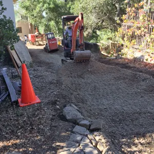Preparing new path to Cottage and Water Wise Home Garden