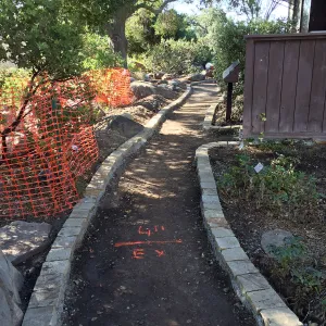 Preparing new path to Cottage and Water Wise Home Garden