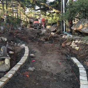 Preparing new path to Cottage and Water Wise Home Garden