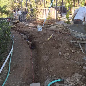 Preparing new path to Cottage and Water Wise Home Garden