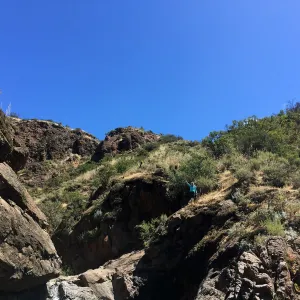 Santa Cruz Island Trip, Nancy Deacon-Davis above La Cascada