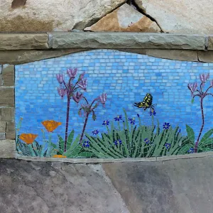 Grammy's Bench with mosaic by Patti Jacquemain