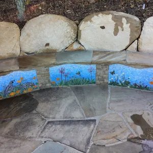 Grammy's Bench with mosaic by Patti Jacquemain
