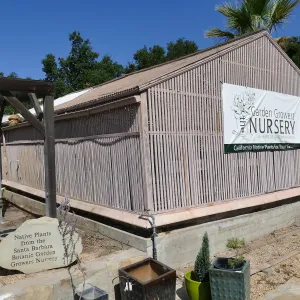 Garden Growers Lath House before start of repairs, looking northwest