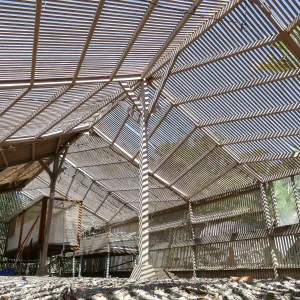 Garden Growers Lath House before start of repairs. Interior looking northwest.