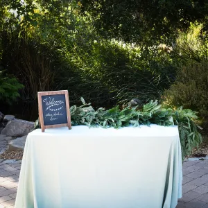 Garden to Table Dinner in the Redwoods 2017, sign-in table