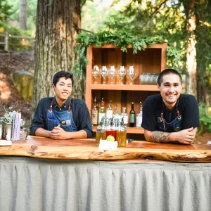 Garden to Table Dinner in the Redwoods 2017, Good Lion bartenders Rob and Taylor