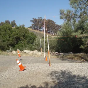 Story poles at north side of Gane House