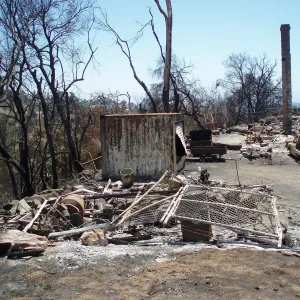Gane House site after Jesusita fire