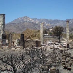 Gane House site after Jesusita fire
