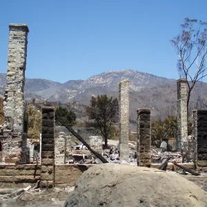 Gane House site after Jesusita fire