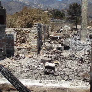 Gane House site after Jesusita fire
