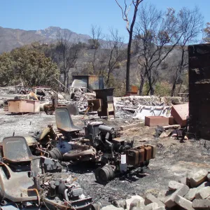 Gane House site after Jesusita fire