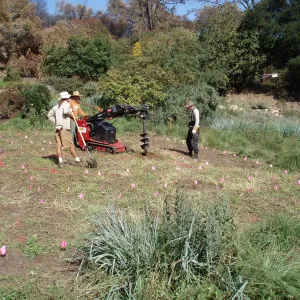 Installation of Herb Parker's â€˜Haven' labyrinth sculpture in Meadow