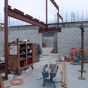 Pritzlaff Conservation Center Construction, looking north across first floor common area