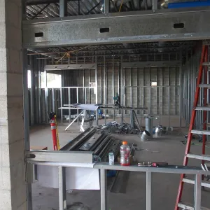 Pritzlaff Conservation Center construction, first floor research lab area looking north