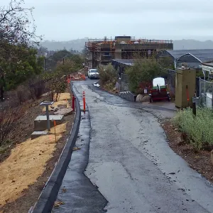 Pritzlaff Conservation Center construction, looking south from upper parking lot driveway