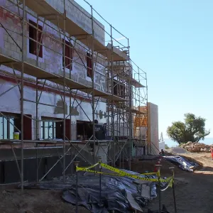 Pritzlaff Conservation Center construction, looking southeast along west wall