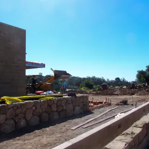 Pritzlaff Conservation Center construction, stone wall work