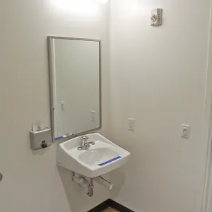 Pritzlaff Conservation Center construction, upstairs restroom detail