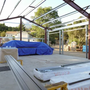 Horticulture Barn Construction, interior looking northwest