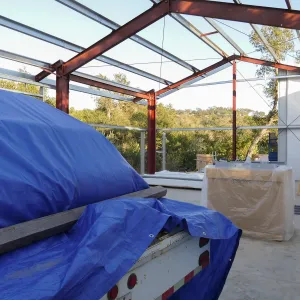 Horticulture Barn Construction, interior looking east