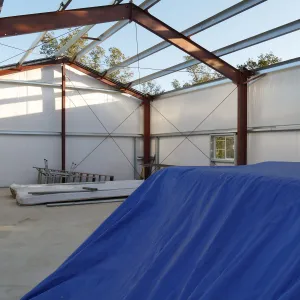Horticulture Barn Construction, interior looking south