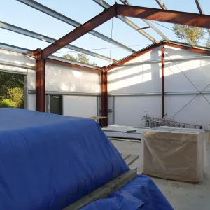 Horticulture Barn Construction, interior looking east